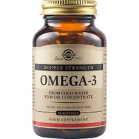 Solgar Omega-3 Double Strength 60 Softgels - Συμπλήρωμα Διατροφής με Ω3 Λιπαρά Οξέα για την Καλή Λειτουργία της Καρδιάς του Εγκεφάλου & της Όρασης