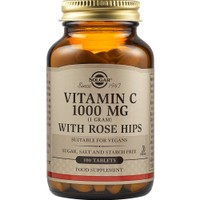 Solgar Vitamin C 1000mg with Rose Hips 1g, 100tabs - Συμπλήρωμα Διατροφής Βιταμίνης C με Εκχύλισμα Καρπών Αγριοτριανταφυλλιάς για τη Φυσιολογική Λειτουργία του Ανοσοποιητικού Συστήματος με Αντιοξειδωτική Δράση