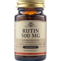 Solgar Rutin 500mg, 50tabs - Συμπλήρωμα Διατροφής Βιοφλαβονοειδούς Ρουτίνης Κατά των Αλλεργιών για την Καλή Υγεία του Κυκλοφορικού & της Καρδιάς με Αντιοξειδωτικές Ιδιότητες