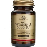 Solgar Dry Vitamin A  5000IU, 100tabs - Συμπλήρωμα Διατροφής Βιταμίνης Α με Αντιοξειδωτική Δράση για την Καλή Υγεία των Οστών, Δέρματος & Ματιών