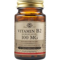 Solgar Vitamin B2 (Riboflavin) 100mg, 100veg.caps - Συμπλήρωμα Διατροφής Βιταμίνης Β2 (Ριβοφλαβίνης) για την Καλή Λειτουργία του Νευρικού Συστήματος & τη Μείωση της Κόπωσης