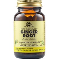 Solgar Ginger Root 100veg.caps - Συμπλήρωμα Διατροφής Πιπερόριζας Κατά της Ναυτίας, για Τόνωση & Υποστήριξη της Πέψης