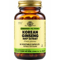 Solgar Korean Ginseng Root Extract 60veg.caps - Συμπλήρωμα Διατροφής Εκχυλίσματος Ρίζας Κορεάτικου Τζίνσενγκ για Ενέργεια, Τόνωση & Πνευματική Διαύγεια