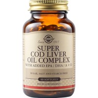 Solgar Super Cod Liver Oil Complex 60 Softgels - Συμπλήρωμα Διατροφής Συμπυκνωμένου Μουρουνέλαιου Πλούσιο σε Ωμέγα 3 Λιπαρά Οξέα με Προσθήκη Βιταμίνης Α & D για τη Σωστή Λειτουργία της Καρδιάς & του Εγκεφάλου