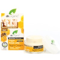 Dr Organic Organic Royal Jelly Night Cream 50ml - Αντιγηραντική Κρέμα Νύχτας Με Βιολογικό Βασιλικό Πολτό για Μείωση Λεπτών Γραμμών & Ρυτίδων