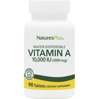 Natures Plus Vitamin A 10.000IU 90tabs - Συμπλήρωμα Διατροφής Βιταμίνης Α με Αντιοξειδωτική Δράση για την Καλή Υγεία των Οστών, Δέρματος & Ματιών σε Μορφή Διασπειρόμενων Δισκίων