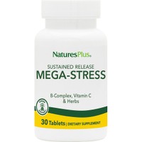 Natures Plus Mega Stress Complex 30tabs - Συμπλήρωμα Διατροφής Συμπλέγματος Βιταμίνης Β, Βιταμίνης C & Εκχυλισμάτων Βοτάνων για την Αντιμετώπιση του Περιστασιακού Άγχους, Καταπολέμηση του Στρες & Πνευματική Ισορροπία