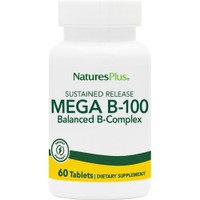Natures Plus Mega Vitamin B-100 Complex 60tabs - Συμπλήρωμα Διατροφής Συμπλέγματος Βιταμινών B για την Καλή Υγεία του Νευρικού & Ανοσοποιητικού Συστήματος Κατά της Κούρασης