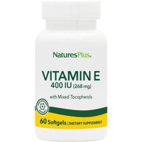 Natures Plus Vitamin E 400IU 60 Softgels - Συμπλήρωμα Διατροφής με Βιταμίνη Ε για την Καλή Υγεία των Μαλλιών Νυχιών & Δέρματος με Ισχυρές Αντιοξειδωτικές Ιδιότητες