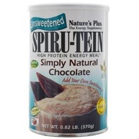 Natures Plus Spiru-Tein Simply Natural Chocolate 1lb Συμπλήρωμα Διατροφής, Φόρμουλα Πλήρους Πρωτεΐνης σε Γεύση Σοκολάτα 370gr