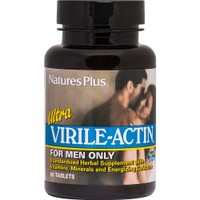 Natures Plus Ultra Virile-Actin 60tabs - Συμπλήρωμα Διατροφής Εκχυλίσματος Στρειδιού, Βιταμινών Μετάλλων & Φυτικών Εκχυλισμάτων Ειδικά Σχεδιασμένο για Άνδρες για την Αύξηση της Λίμπιντο & της Ανδρικής Γονιμότητας