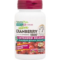 Natures Plus Ultra Cranberry 1500mg, 30tabs - Συμπλήρωμα Διατροφής Εκχυλίσματος Κράνμπερι & Βιταμίνης C Παρατεταμένης Αποδέσμευσης για Πρόληψη & Αντιμετώπιση Λοιμώξεων του Ουροποιητικού Συστήματος