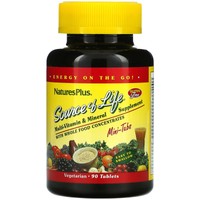 Natures Plus Source of Life Multi-Vitamin & Mineral Mini.tabs - Συμπλήρωμα Διατροφής Πολυβιταμινών, Μετάλλων, Ιχνοστοιχείων για Ενέργεια, Τόνωση Ενίσχυση του Ανοσοποιητικού & Πνευματική Ευεξία