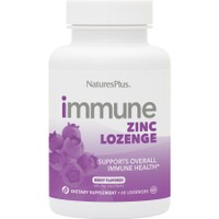 Natures Plus Immune Zinc 60 Lozenges - Συμπλήρωμα Διατροφής Ψευδάργυρου & Χαλκού για την Ενίσχυση του Ανοσοποιητικού με Γεύση Μούρου