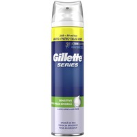 Gillette Promo Series Sensitive Shaving Foam Aloe 250ml + 50ml Δώρο - Αφρός Ξυρίσματος με Τριπλή Προστασία για Ευαίσθητες Επιδερμίδες