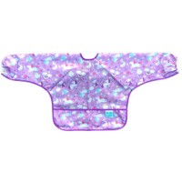 Bumkins Waterproof Sleeved Bib 6-24m 1 Τεμάχιο - Unicorns - Αδιάβροχη Σαλιάρα με Μακριά Μανίκια & Τσέπη