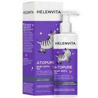 Helenvita Atopure Baby Bath Oil 200ml - Απαλό Καθαριστικό Ελαιώδες Αφρόλουτρο Κατάλληλο για Πρόσωπο & Σώμα
