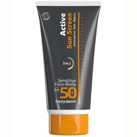 Frezyderm Active Sun Screen Sensitive Face & Body Spf50, Ενεργή Κρέμα Υψηλής Αντηλιακής Προστασίας Προσώπου-Σώματος 150ml