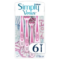 Gillette Simply Venus Disposable Razors 6 Τεμάχια - Γυναικεία Ξυραφάκια με 3 Λεπίδες για Μεταξένιο Αποτέλεσμα 