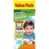 Δώρο Babylino Sensitive Value Pack Extra Large Plus Νο7 (15+ kg) Παιδικές Πάνες 38 τεμάχια