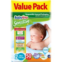 Δώρο Babylino Sensitive Value Pack Mini Νο2 (3-6kg) Βρεφικές Πάνες 50 τεμάχια