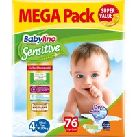 Babylino Sensitive Maxi Plus Νο4+ (9-20kg) Mega Pack 76pcs - Βρεφικές Πάνες που Προσφέρουν Άριστη Απορροφητικότητα με Εκχύλισμα Χαμομηλιού