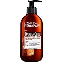 L'oreal Paris Men Expert Barber Club Beard, Face & Hair Wash Gel 200ml - Gel Καθαρισμού 3 σε 1 για Μούσια, Πρόσωπο & Μαλλιά
