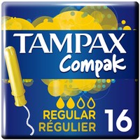 Tampax Compak Regular 16 Τεμάχια - Ταμπόν για τις Ημέρες με Ελαφριά Έως Μέτρια Ροή