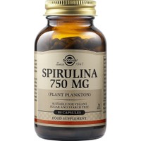 Solgar Spirulina 750mg, 80veg.caps - Συμπλήρωμα Διατροφής Σπιρουλίνας για Ενέργεια & Πνευματική Τόνωση