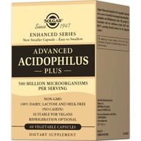 Solgar Advanced Acidophilus Plus 60veg.caps - Συμπλήρωμα Διατροφής Προβιοτικών Φιλικών Βακτηρίων για την Εξισορρόπηση της Εντερικής Χλωρίδας & την Καλή Λειτουργία του Γαστρεντερικού