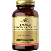 Solgar Balance Rhodiola Complex 60veg.caps - Συμπλήρωμα Διατροφής με Εκχύλισμα Ροντιόλας, Βιταμίνες & Μέταλλα για την Αντιμετώπιση του Στρες της Κόπωσης & του Αισθήματος Αδυναμίας με Ήπιες Αγχολυτικές Ιδιότητες