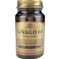 Solgar Ginkgo 60mg, 60veg.caps - Συμπλήρωμα Διατροφής Εκχυλίσματος του Φυτού Γκίνγκο Μπιλόμπα για την Ενίσχυση της Μνήμης & την Καλή Λειτουργία του Κυκλοφορικού Συστήματος