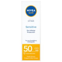 Nivea Sun UV Face Sensitive Sun Allergy Protection Spf50, 50ml - Αντηλιακή Κρέμα Προσώπου Υψηλής Προστασίας της Ευαίσθητης Επιδερμίδας Από τις Αλλεργίες & τους Ερεθισμούς που Προκαλεί ο Ήλιος