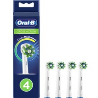 Oral-B Cross Action Clean Maximiser Value Pack 4 Τεμάχια - Ανταλλακτικές Κεφαλές Ηλεκτρικής Οδοντόβουρτσας με Τεχνολογία Ινών για Ένδειξη Αντικατάστασης της Κεφαλής