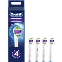 Oral-B 3D White Clean Maximiser Value Pack 4 Τεμάχια - Ανταλλακτικές Κεφαλές Ηλεκτρικής Οδοντόβουρτσας για πιο Λευκά Δόντια, με Τεχνολογία Ινών για Ένδειξη Αντικατάστασης της Κεφαλής
