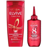 L'oreal Paris Πακέτο Προσφοράς Elvive Color Vive Shampoo 400ml & Conditioner Wonder Water 200ml - Σαμπουάν Περιποίησης για Βαμμένα Μαλλιά & Υγρή Μαλακτική Κρέμα που Μεταμορφώνει τα Βαμμένα Μαλλιά