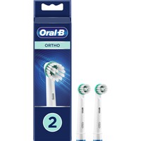Oral-B Ortho Brush Heads Desighed For Braces 2 Τεμάχια - Ανταλλακτικές Ορθοδοντικές Κεφαλές Βουρτσίσματος Ειδικά Σχεδιασμένες για τα Σιδεράκια, για Φρέσκια Αναπνοή & πιο Υγιή Ούλα