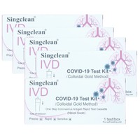 Singclean Πακέτο Προσφοράς IVD Covid-19 Rapid Self Test Kit 5 Τεμάχια - Αυτοδιαγνωστικά Τεστ Covid-19 Ταχείας Ανίχνευσης Αντιγόνου με Ρινικό Δείγμα