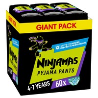 Ninjamas Pyjama Pants Boy 4-7 Years (17-30kg) Monthly Pack 60 Τεμάχια - Πάνες Βρακάκι Νυκτός για Αγόρια από 4-7 Ετών
