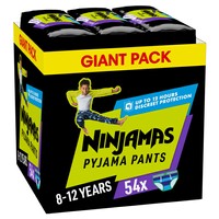 Ninjamas Pyjama Pants Boy 8-12 Years (27-43kg) Monthly Pack 54 Τεμάχια - Πάνες Βρακάκι Νυκτός για Αγόρια από 8-12 Ετών