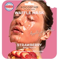 Kocostar Waffle Face Mask Strawberry Refine Texture 1 Τεμάχιο, Κωδ 5604 - Εμποτισμένη Μάσκα Προσώπου για Καθαρισμό & Λάμψη