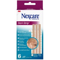 3M Nexcare Ster-Strip 6 Τεμάχια - Αυτοκόλλητες Ταινίες για Συρραφή Μικρών Τραυμάτων σε Σκούρο Χρώμα