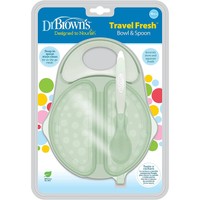 Dr. Brown's Travel Fresh Bowl & Spoon 4m+ Κωδ 19/TF010, 1 Τεμάχιο - Παιδικό Μπoλ Φαγητού με Καπάκι, Διαχωριστικό & Μαλακό Κουταλάκι Ταΐσματος