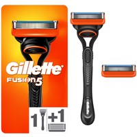 Gillette Fusion5 Male Premium BladeRazor System 1 Τεμάχιο & Ανταλλακτική Κεφαλή Ξυρίσματος 1 Τεμάχιο - Ξυριστική Μηχανή με 5 Λεπίδες Κατά της Τριβής για Απίστευτα Απαλό Ξύρισμα & Επιπλέον Ανταλλακτική Κεφαλή