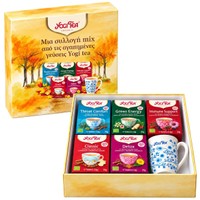 Yogi Tea Promo Teabags Throat Comfort (17x1,9g), Green Energy (17x1,8g), Immune Support (17x1,8g), Classic (17x2,2g), Detox (17x1,8g) & Δώρο Ceramic Mug - Πακέτο με Αγαπημένες Mix Γεύσεις Ρόφημα σε Φακελάκια Γλυκόριζας, Μάραθου & Θυμαριού, Πράσινου Τσαγιού, Εχινάκειας & Ασερόλας, Κανέλας, Κάρδαμου & Τζίντζερ, Γλυκόριζας & Πικραλίδας & Κούπα Τσαγιού