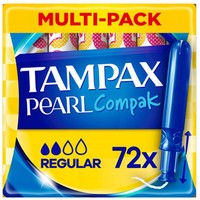 Tampax Promo Multi-Pack Compak Pearl Regular 72 Τεμάχια - Ταμπόν με Απλικατέρ για Μικρή έως Μέτρια Ροή