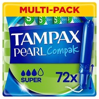 Tampax Promo Multi-Pack Compak Pearl Super 72 Τεμάχια - Ταμπόν με Απλικατέρ για Πολύ Μεγάλη Ροή