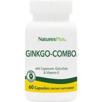 Natures Plus Ginkgo-Combo 60caps - Συμπλήρωμα Διατροφής Εκχυλίσματος Βοτάνων Ginkgo, Κόκκινης Πιπεριάς, Σεντέλας & Βιταμίνης Ε για την Ενίσχυση της Πνευματικής Λειτουργίας, Μνήμης & Καλή Υγεία Κυκλοφορικού
