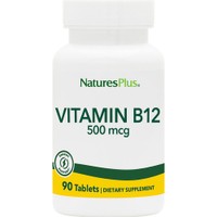 Natures Plus Vitamin B12 500μg 90tabs - Συμπλήρωμα Διατροφής Βιταμίνης Β12 για την Καλή Λειτουργία του Νευρικού Συστήματος