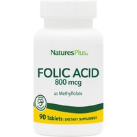 Natures Plus Folic Acid 800μg 90tabs - Συμπλήρωμα Διατροφής Φολικού Οξέος που Συμβάλει στη Σωστή Σύνθεση της Γενετικής Πληροφορίας για μια Ομαλή Εγκυμοσύνη & την Καλή Υγεία του Νευρικού Συστήματος